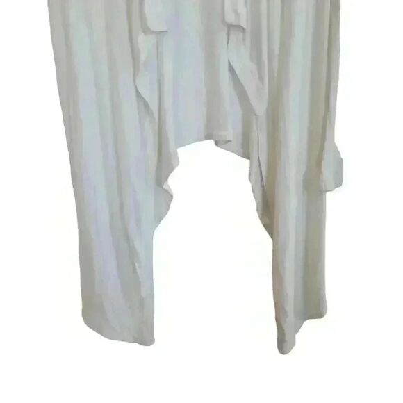 BCBGMAXAZRIA Women's White Lyocell/Spandex Knit Jacklin Raglan Open Front Hi-Lo - Picture 4 of 10